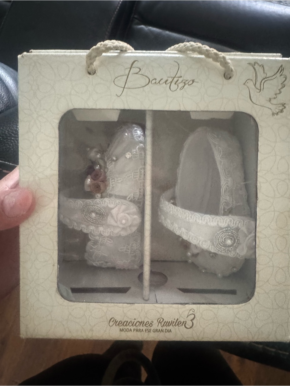 White Lace Baby Shoes - Elegant Girls' Christening Shoes